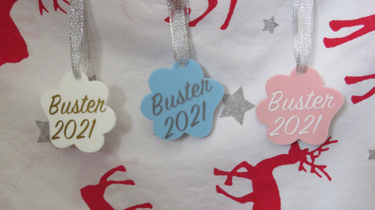 Pet personalised hanging ornament for dog or cat