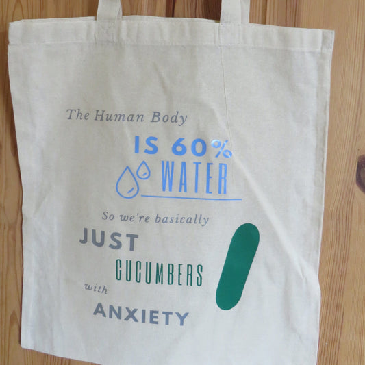 Natural Cotton Shopping Tote Bags personalised, funny and reusable.