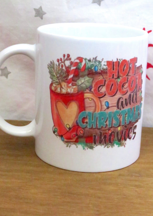 Christmas mugs, personalised, Christmas movie mug, hot cocoa